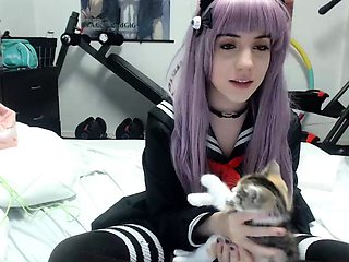 Curly Blonde Teen Records Solo Dildo Masturbation