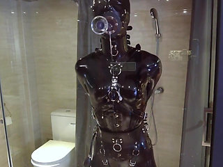 Mz20 - the Girl in Latex Clothing Locked in a Glass Room