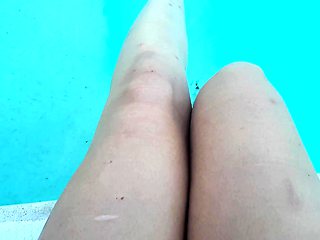 Outdoor solo scene with Ivana masturbating pussy