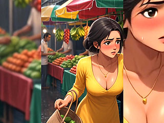 Indian Bhabhi Grouped & Fucked Hard by Her Old Disgusting Muslim Neighbour in Busy Market