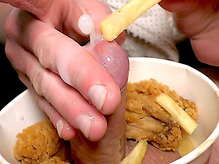 Food Fetish Blow Job in Chicken and Fries and Eat This with Taste