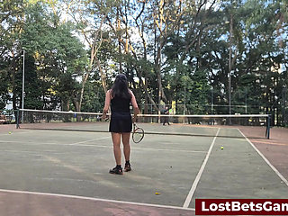 Rafaela and Igor Are Taking Their Strip Tennis Match Outside