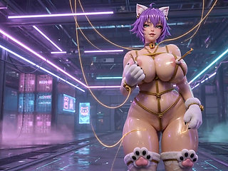 Shibari Catwoman 3D Hentai Ropes Suspension Big Tits Ass Fuck