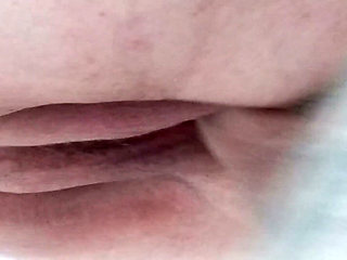 Close-up sex and fat woman's pussy in cum