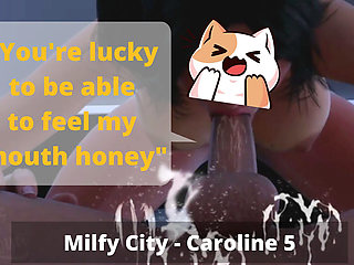 Slapping his dick as a punishment for cuming too soon Milfy City - Caroline - Part 5