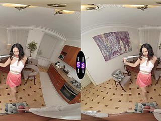 Dirty Brunette Roxy in POV action with juicy naturals, doggy style and flowing locks