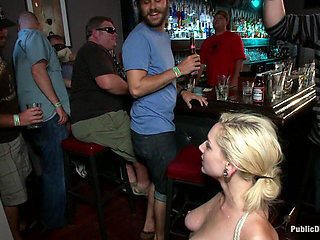 Hot Blonde Disgraced in Bar