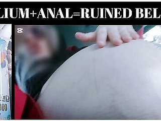 She Ruined The Birthday Party: Belly Inflation With Helium In A Car, Almost Burst With Belly Button