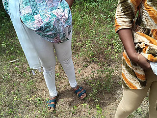 Outdoor blowjob and breast licking