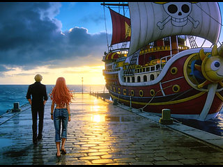 Nami Fucked Hard By Luffy And Zoro - Threesome On The Beach One Piece Uncensored Hentai