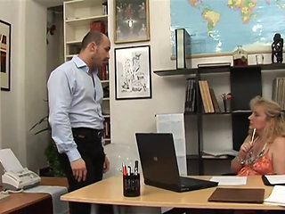 Sexy and mature boss has a thing for young cocks