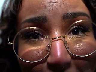 Slutty Latina Librarian Peachie Garcia Blows Gibby The Clown's Big Black Cock