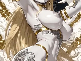 White demon dancing in cloud (Ai animation)