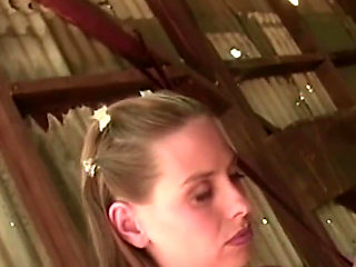 Blonde Slut Fucked Hard in the Barn