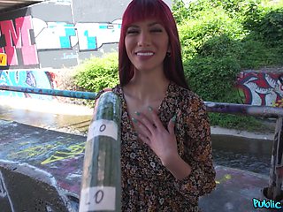 Redhead beauty Yenifer Chacon takes a doggystyle pounding