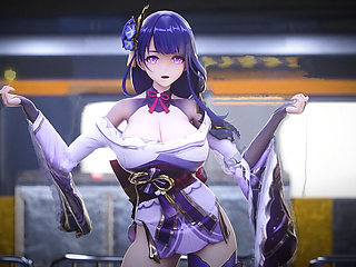 [mmd] Raiden Shogun Phone Number Oversized Cup Big Breasts Riding Dance Sex Sex