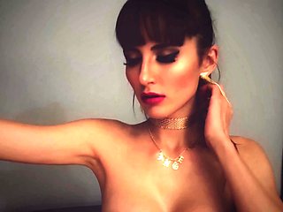 Cute curly brunette solo webcam masturbation