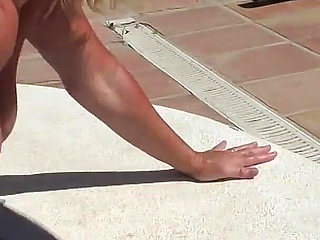 Hot British MILF Melody Charm Plays with Her Big Tits & Pussy in the Sun