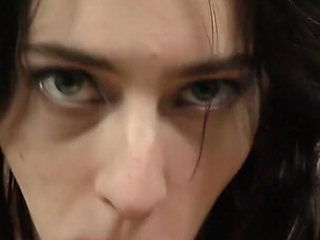 Hairy princess gets face fucked and facial on glasses