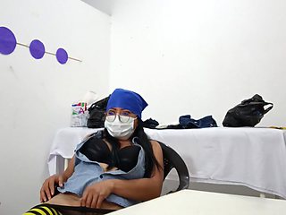 Horny Nurse Records Herself Opening Her Ass