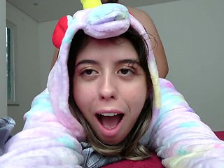 Scarlett Taylor moaning on the bed in homemade pov doggy style