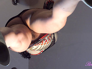 Great striptease of a sublime chubby amateur wife