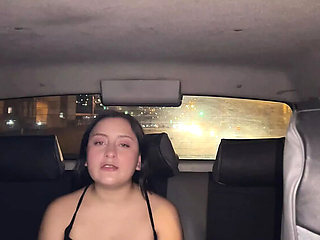 Mell Miller Outdoor POV: Latina College Girl Twerk and Spit in Car with Indian Driver Role Play
