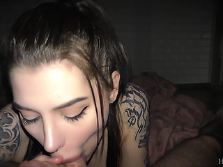 Step Sister Deepthroats Me Instead of Watching a Movie. Honey Haze