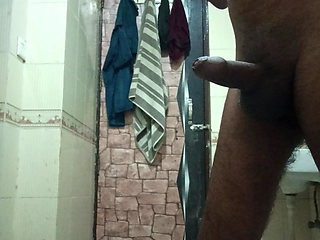 I cleaned the bathroom and then started masturbating.