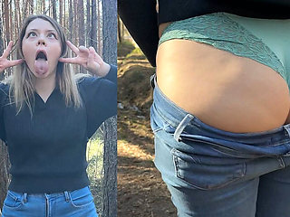 Student Catwalk in Forest but Clenching Ass Worship POV