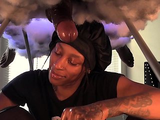 Perky amateur rides and sucks black dick pov style