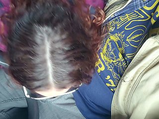 Playing with my toys and sucking dick in the car in public