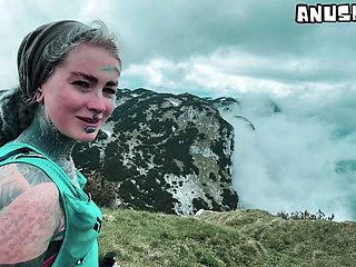 Wild Mountain Blowjob with Facial Cumshot - Horny German Couple Outdoor Fuck