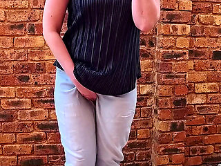 Blond MILF Pissing in Clothes Desperation Compilation
