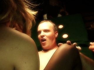 Plugged-in Cunts Scene-4 Horny Blonde in Lingerie Fucked by 3 Cocks at Once