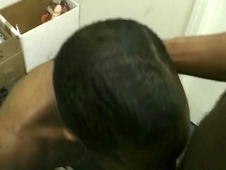 Muscular Black Men Oral Session in Cluttered Room