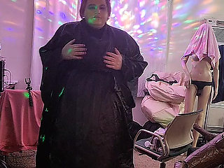 MOLLY is enjoying her sexy self by rubbing her genitals with manly blowup doll