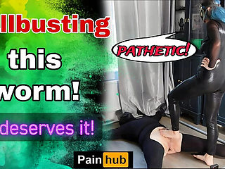 MILF Stepmom Dominates Slave With Brutal Ballbusting & CBT Bondage - Femdom Training Punishment