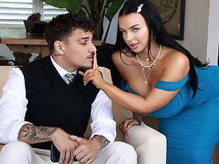 Big-bottomed brunette Payton Preslee nicely impaled in her lovely poses