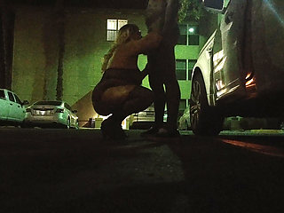 Thick BBW Wife in Lingerie in Public Hotel Parking Lot! Badblondiemonroe