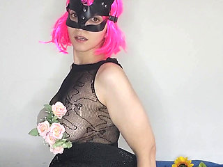 Feeling so good! My big tits and kitten mask are having fun