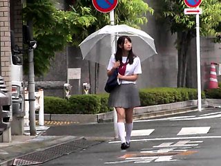Alluring Japanese babe gets treated like a slut in public