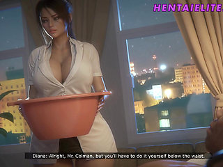 Amateur Nurse first patient surprised her with his BBC - 3D Animation