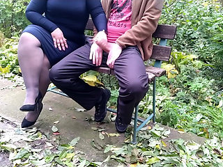Sexy Curvy Stepmom Helped Me Cum in a Public Park