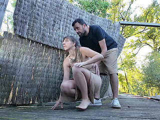 Anal fucking in a hunting hut