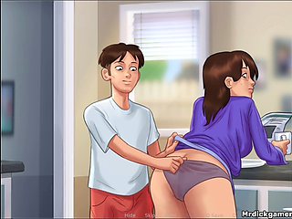Summertime saga pregnant, gran polla, cartoon creampie