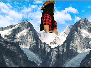 Naughty Cowgirl Turns Into a Giant by Eating an Apple