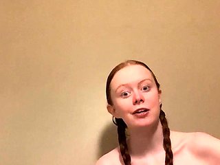 Brunette solo darling masturbating at home
