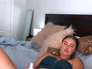 Busty amateur teen girl toying her pussy on webcam