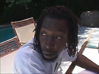 Ebony slut with big boobs takes a massive black cock